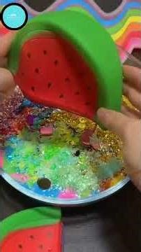 🌈 Watermelon 🍉 ASMR Slime Mixing 💄✨ Makeup & Glitter | Satisfying Shorts #satisfying