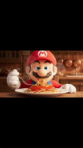 Mario Can’t Resist This Spaghetti 🍝🤤 #MarioEating#SpaghettiLovers