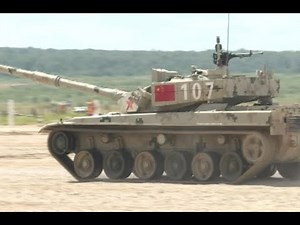 Chinese Tank Biathlon Team Performs in Russia