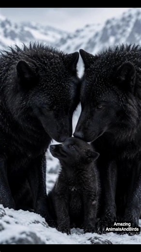 Arctic Black Wolf Family 🐺❄️ | Two Majestic Black Wolves & Adorable Baby Wolf | Wildlife Adventure