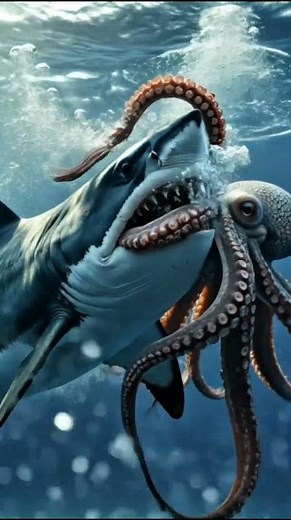 Shark vs Giant Octopus 🦈🐙 | Deep Sea Battle