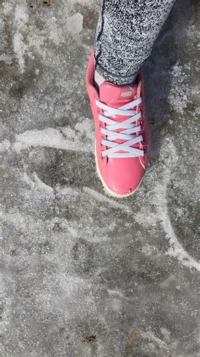 Feet in Pink Sneakers 🩷 Spring Ice Crunch ASMR