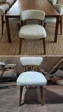 ✨ Curved Fabric Dining Chair | Modern Upholstered Wooden Chair 🪑