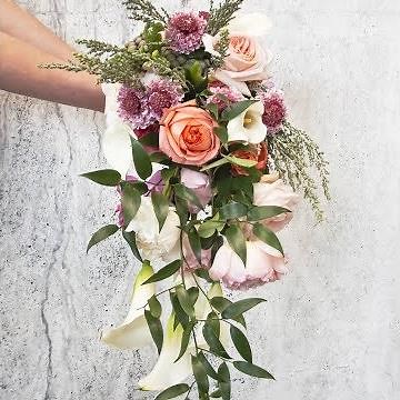 Spring Wedding Cascade Bouquet