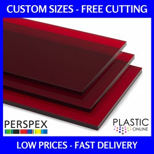 Tinted Red Acrylic Sheets | Cut To Size Perspex Plastic Panels | Red 4401  | eBay UK