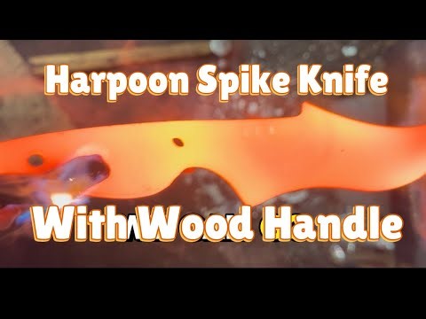 Harpoon Spike Knife with Wooden Handle