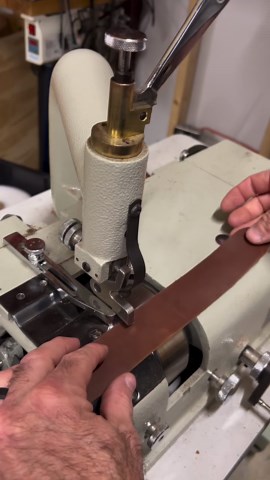Leather skiving machine that finishes 14 feet of work in one minute