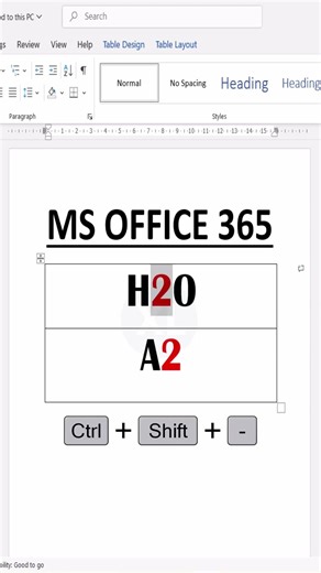 Hidden MS Word Shortcut for Subscript and Superscript #msword #mswordforbeginners #office
