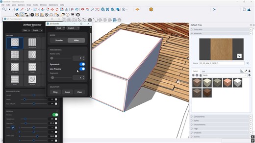 告别平面贴图！ SketchUp 3D地板外挂 Z5 Floor Generator & Chamfer 实机操作教学