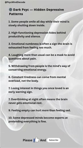 Dark Psychology 🧠 | Hidden Signs of High-Functioning Depression #psychologyfacts #mindfacts