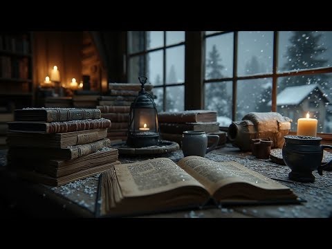 Dark Academia Ambience ~ Winter Study Session & Cozy Piano Gothic Music