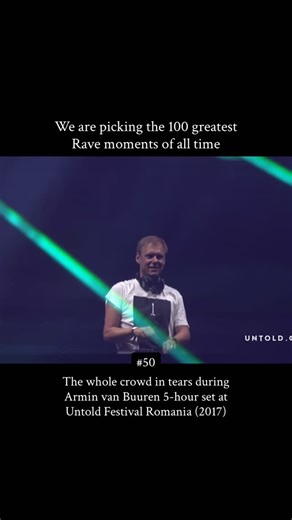 EDM US on Instagram: "The whole crowd in tears during Armin van Buuren 5-hour set at Untold Festival Romania (2017) In 2017, Armin van Buuren played a 5-hour set at Untold Festival in Romania. From the first track, the crowd was completely inmersed in the music. Every drop, every melody, and every anthem brought people closer together. At many times during the set, the whole crowd was in tears, singing and sharing one unforgettable moment. It wasn’t just a DJ set, it was a night full of emotion,