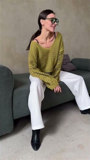 Crochet Lace Sweater (original color is white, this one is a variation). How do you like it in green