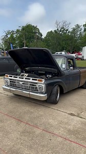 There’s a surprise under the hood of this 1966 Ford F-100 👀 #sickslammedtrucks #f100trucks #restomod | SICK Slammed Trucks