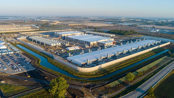 Aerial view of the Microsoft’s data center in Mount Pleasant