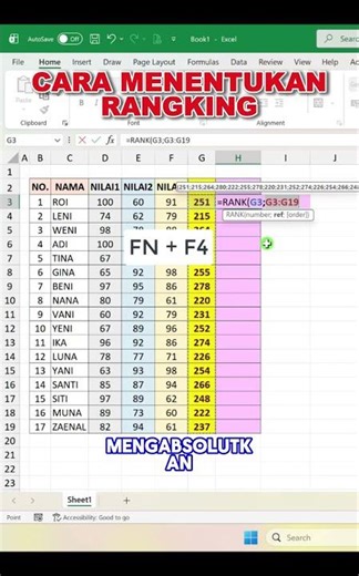 HOW TO DETERMINE RANKING #beginnercomputerlearning #beginnerexcellearning