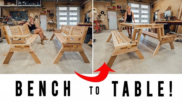 DIY Folding Bench That Turns Into a Table in Minutes