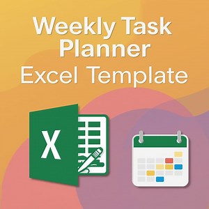 Weekly Task Planner Excel Template: Work Organizer Spreadsheet (digital Download) - Etsy