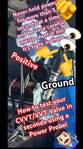 Testing an CVVT/VVT Solenoid ￼Using a Power Probe fast and easy! #vvt #mechanictips #autorepair
