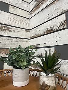 Vintage Harvest Whitewashed Reclaimed Barn Wood Wall Planks- Rustic Kiln Dried Wood Panels, Easy to Install, DIY Accent Wall for Your Home (10 Square ft.)