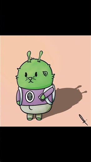 Alien Cat meme #drawing in #procreate