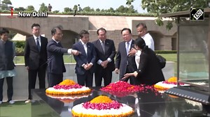 Delegation of Special Envoys from South Korea pays tribute to Mahatma Gandhi at Raj Ghat in Delhi