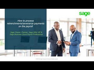 Sage Payroll products (AME) - How to process retrenchments/severance payments on the payroll