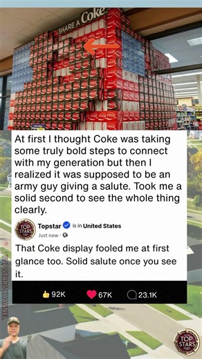 When does a soda display turn into an unexpected patriotic illusion?