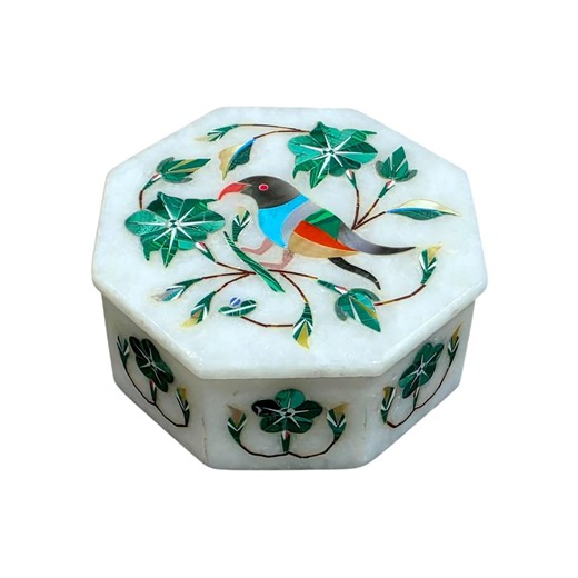 Handmade Marble Inlay Jewelry Box – Floral Bird Keepsake Organizer - Etsy