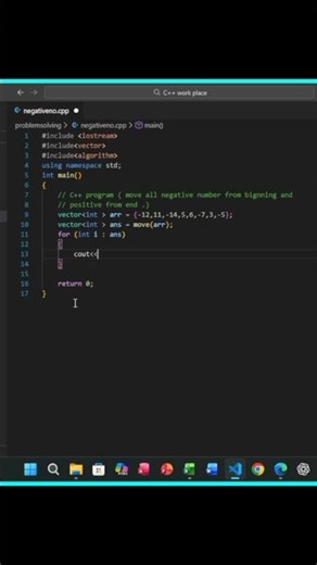 Rearrange Negative and Positive Numbers in C++ (Array & Vector)