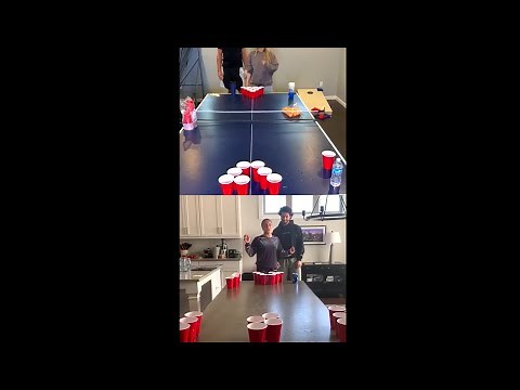 Mal Pugh + Dansby Swanson vs Gronk +Camille Kostek - Beer pong contest