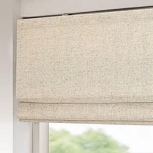 Sunbox Coustom Roman Shades for Windows, Blackout Cordless Roman Shades for Bedroom, Home Office, Protection Privacy Window Shades, Easy Installation, Linen Khaki