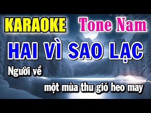 Hai Vì Sao Lạc - Karaoke ✦ Tone Nam ✦ Beat Mới | Yêu ca hát - Love Singing |