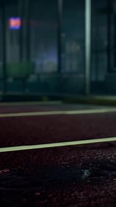 old laundromat machines at night