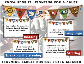Knowledge 12 Fighting for a Cause | Learning Target I Can Statements Posters
