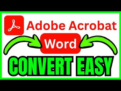 How To CONVERT Adobe Acrobat Document To Word (QUICK & EASY) 2026