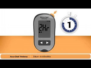 Az Accu-Chek Performa készülék idő és dátumbeállítás