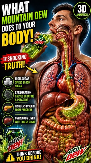 This Is What Happens When You Drink Mountain Dew 🥤⚠️ #health #sciencefacts