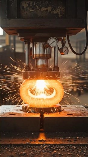 Hydraulic Press Vs Red-hot coil explodes outward #crushingtime #shortsfeed