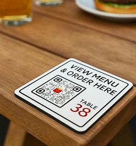 Customizable QR Code Table Plaque for Restaurant Menu, Room Service, and Wifi Access - Etsy