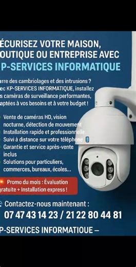 Merci d'avoir contacté Kp Service Informatique ! Nos Services ; Maintenance Électronique appliquée. @ Vente de PC_Accessoires PC @Maintenance_Entretien_Reparation. @ Maintenance des imprimantes. @ Maintenance des scanners de chèque. @mise en place de réseau local et d'un serveur de sauvegarde de données, @Intervention_Domicile_Bureau @Installation de caméras de surveillance. @Assistance_en_ligne @Votre_Conseiller. Toujours disponible | Vente installation et expert en maintenance informatique