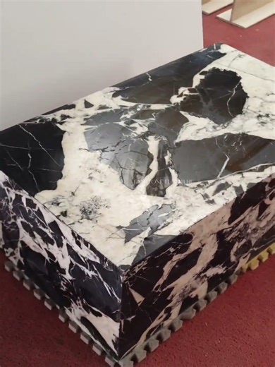 Soothing Marble Polishing: Napoleon Black Marble Plinth Coffee Table