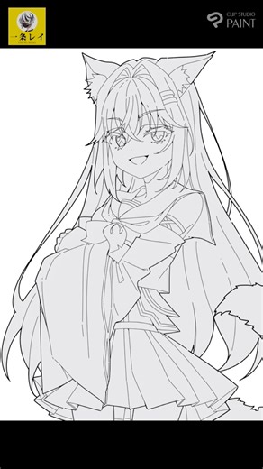 skebイラスト線画までメイキング #イラストメイキング #clipstudiopaint #drawingtutorial #lineart