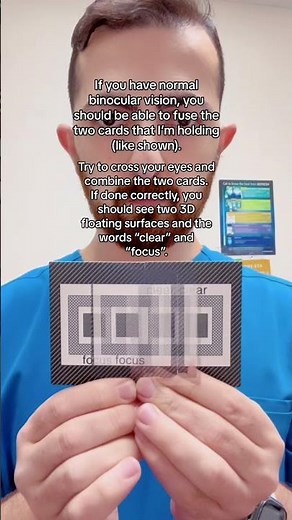 This Binocular Vision Test checks for your ability to cross your eyes and fuse the seperate images s