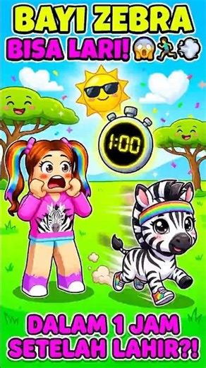 Baru Lahir Udah Lari!? Fakta Bayi Zebra! 🦓✨ #faktahewan #faktaunik