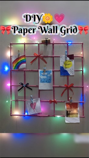DIY Paper Wall Grid🎀💗😍🌟 #diy #crafttocure #fyp #trending #shorts #aesthetic #handmade #papercraft
