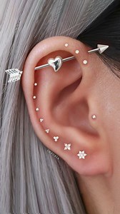 Multiple Ear Piercing Curation Ideas Silver Cartilage Earrings ✨ . . . . . #earpiercings #earrings #piercings #earringsofinstagram #earringstyle #curatedear #earringshop #earringaddict #earringswag #earringstagram #cartilagepiercing #traguspiercing #helixpiercing #jewelry #piercinggirl #daithpiercing #conchpiercing #rookpiercing #earcuration #cartilagepiercings #earstack #earstyle #earstylist #newpiercing #earpiercing #flatpiercing #snugpiercing #lobepiercing #forwardhelix | Impuria Piercing Jew