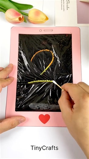 How to make DIY Magic Rainbow Tablet 🌈 Scratch & Reveal Art | Easy Craft at Home #shorts