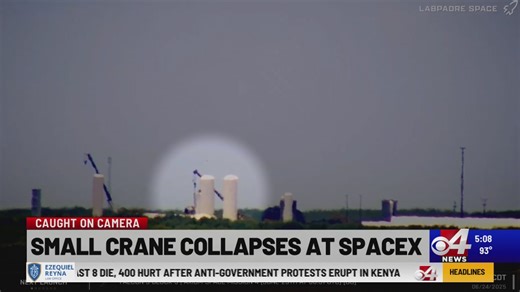 Small crane collapses at Starbase explosion site