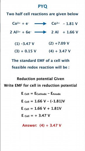EMF of Cell Calculation | Reduction Potential | IIT NEET JEE NEET Chemistry PYQ FYQ